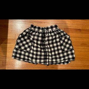 Black and White Checkered Skirt - Girl’s